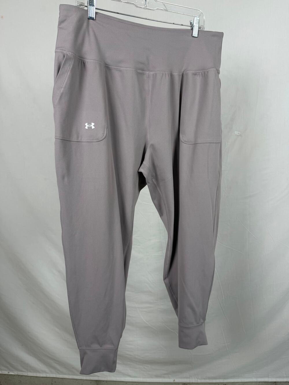 Under Armour Gray Purplish Taupe Fitted Jogger Pants Size 2X Plus Activewear